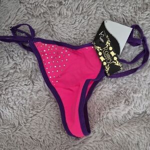 Pink and Purple Women's Panties with Rhinestones